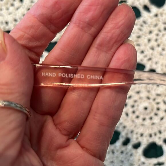 Square rhinestone sunnies light pink frames w/clear rhinestones EUC worn @ 4X - Picture 5 of 6